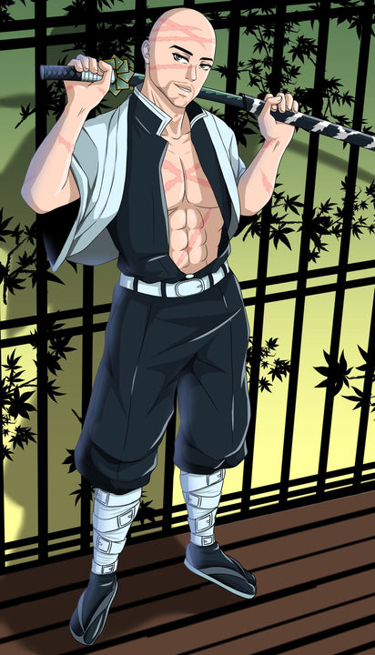 Breathe The Wind - Demon Slayer Custom Anime Portrait , Breathe The Wind, Demon Slayer, Demon Slayer Custom Anime Portrait, Hashira, product:turn-me-demon-slayer, Sanemi