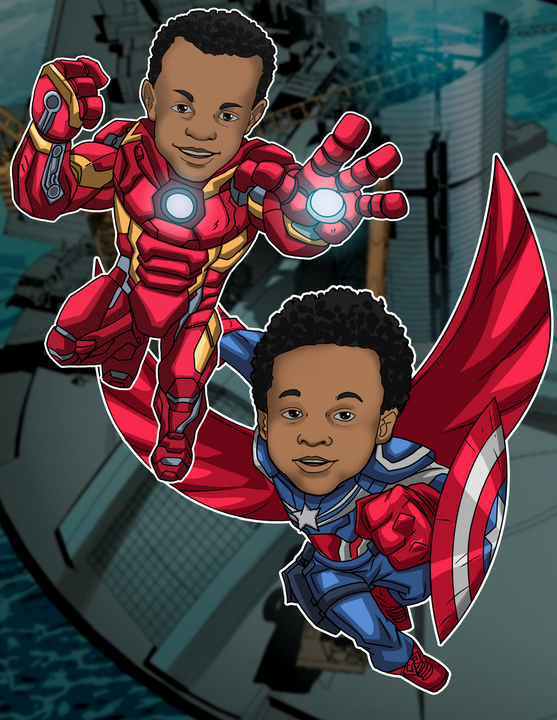 All sizes , All sizes, Captain America, Iron Man, Marvel Hero, Marvel Universe, product:turn-me-marvel-hero