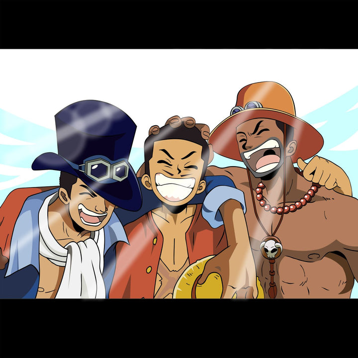 A Life Of No Regrets - One Piece Team Portrait Illustration , A Life Of No Regrets, Ace, Luffy, One Piece, One Piece Team Portrait Illustration, product:turn-me-pirate, Sabo