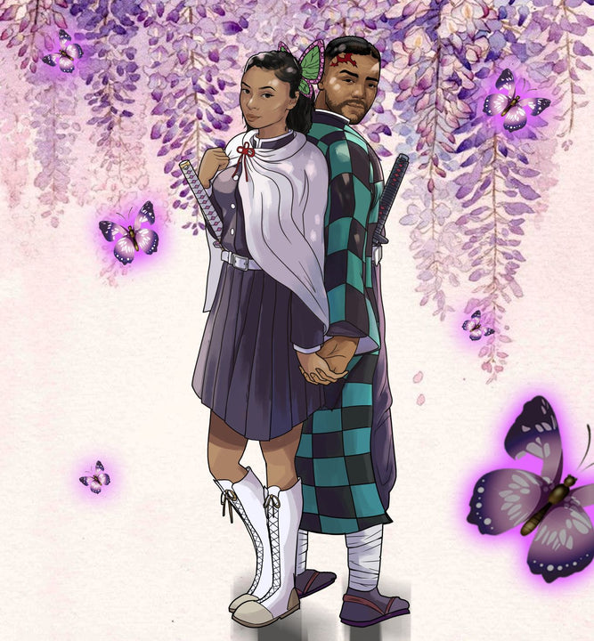 The Best Thing - Couple Custom Drawing , Couple Custom Drawing, Demon Slayer, Kanao, Kimetsu no Yaiba, product:turn-me-demon-slayer, Tanjiro, The Best Thing