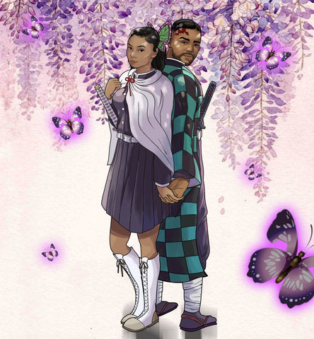 The Best Thing - Couple Custom Drawing , Couple Custom Drawing, Demon Slayer, Kanao, Kimetsu no Yaiba, product:turn-me-demon-slayer, Tanjiro, The Best Thing