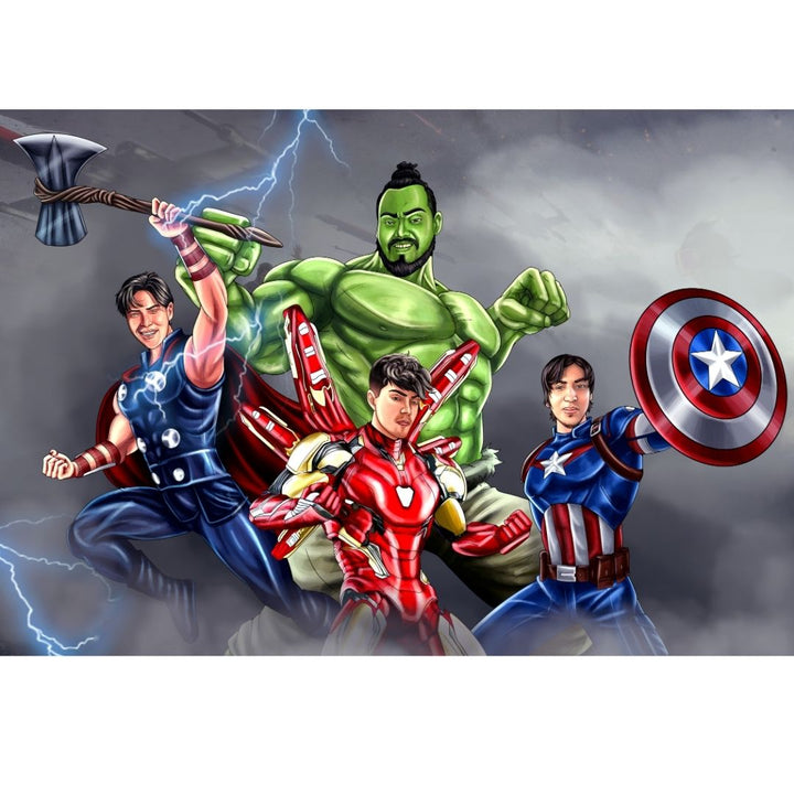 THE AVENGER - MARVEL HEROES CUSTOM ARTWORK , Avenger, Captain America, Hulk, Iron Man, Marvel Custom Anime Portrait, Marvel Custom Drawing, Marvel Hero, Marvel Universe, product:turn-me-marvel-hero, Thor