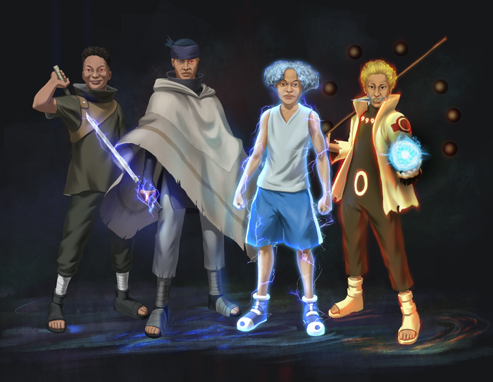 Team 12 , Killua, naruto, product:turn-me-ninja-premium, Sasuke, shinobi, Shisui, Team 12