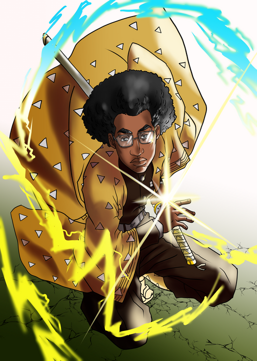 Master of One - Demon Slayer - Kimetsu no Yaiba Custom Anime Portrait , Demon Slayer, Kimetsu no Yaiba Custom Anime Portrait, Master of One, product:turn-me-demon-slayer, Zenitsu