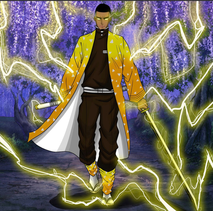 DON'T EVER GIVE UP - DEMON SLAYER CUSTOM ARTWORK , Demon Slayer, Demon Slayer Anime Portrait, Kimetsu no Yaiba, Kimetsu no Yaiba Custom Drawing, product:turn-me-demon-slayer, Zenitsu