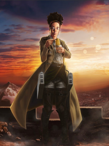 BEFORE THE WAR - ATTACK ON TITAN CUSTOM ARTWORK , Attack on Titan, Attack on Titan Custom Anime Portrait, Attack on Titan Custom Drawing, product:turn-me-other-gold