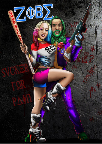 CRAZY LOVE - COUPLE CUSTOM ARTWORK , Couple Portrait, DC Couple portrait, Harley Quinn, Joker, product:turn-me-dc-hero