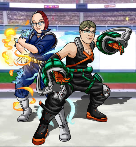 LET'S FIGHT - MY HERO ACADEMIA CUSTOM ARTWORK , Bakugou, My Hero Academia, My Hero Academia Cartoon Illustration, My Hero Academia Custom Drawing, product:turn-me-hero, Todoroki