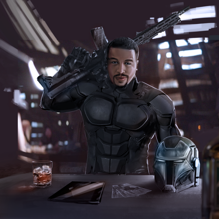 Warm & Cold - Star Wars Custom Anime Portrait , Mandalorian, product:turn-me-other-gold, Star Wars, Star Wars Custom Anime Portrait, Warm & Cold