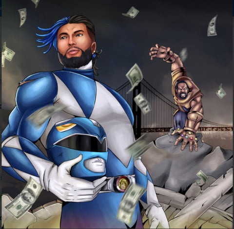 EVERYTHING - MARVEL CUSTOM ARTWORK , Blue Ranger, Marvel Custom Drawing, Marvel Hero, Marvel Personalized Digital Portraits, Marvel Universe, product:turn-me-marvel-hero, Thanos