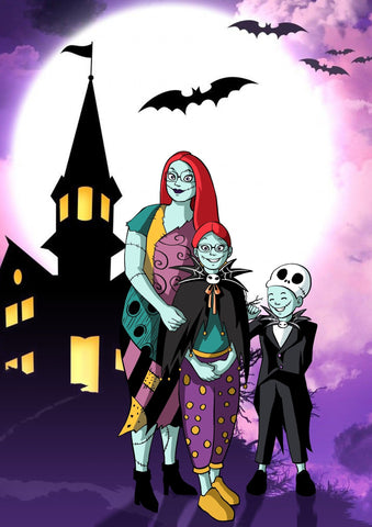 THE NIGHTMARE FAMILY - DISNEY CUSTOM ARTWORK , Disney, product:turn-me-other, The Nightmare Before Christmas, Tim Burton