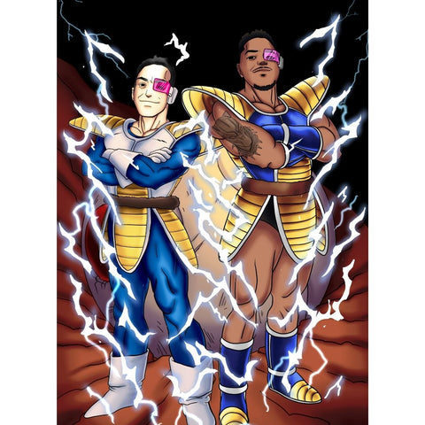 OUR OWN STRENGTH - DRAGON BALL CUSTOM ARTWORK , Dragon Ball, Dragon Ball Anime Portrait, Nappa, product:turn-me-saiyan, Vegata
