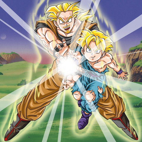 A WISE FATHERHOOD - FATHER&SON CUSTOM ARTWORK , Dragon Ball, Dragon Ball Family Portrait Illustration, Gohan, Goku, product:turn-me-saiyan