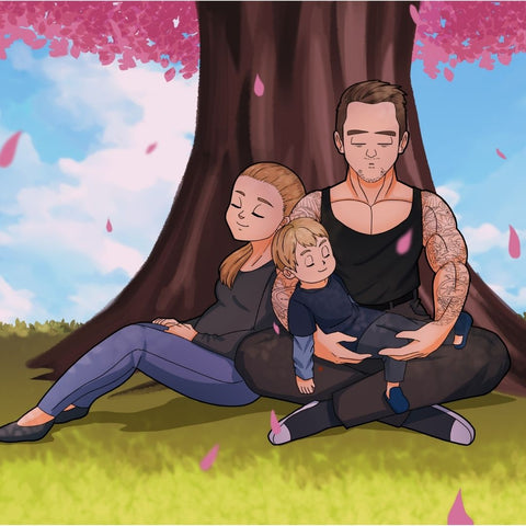 FEELING PEACEFUL BY EACH OTHER - FAMILY ARTWORK , Cutest family, DC Custom Family Portrait, DC Family Portrait, product:turn-me-other