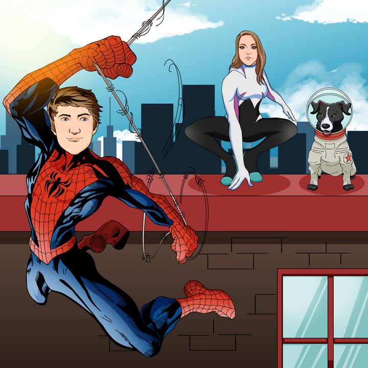 The Cutest Superhero Family , Marvel Hero, product:turn-me-marvel-hero, Spider Gwen, Spiderman, The Cutest Superhero Family