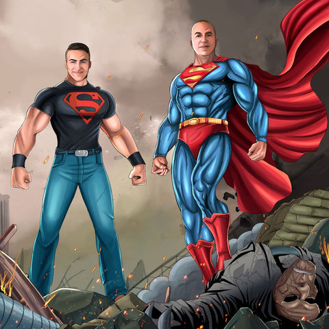 Win The Death - DC Family Portrait , DC Family Portrait, DC hero, DC Universe, product:turn-me-dc-hero, Superboy, Superman, Win The Death