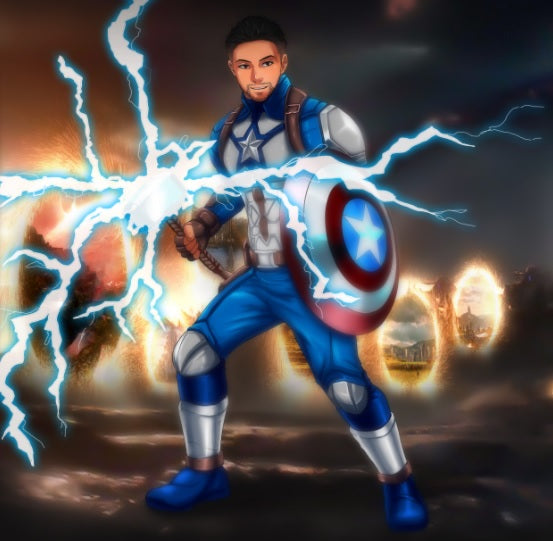 I  DON'T LIKE BULLIES - MARVEL CUSTOM ARTWORK , Captain America, Marvel Custom Drawing, Marvel Hero, Marvel hero Customized Portrait, Marvel Personalized Digital Portraits, Marvel Universe, product:turn-me-marvel-hero