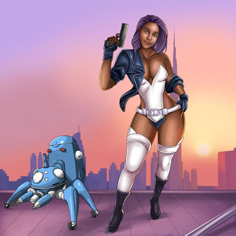 Nothing Else Matters - Ghost in the Shell Custom Drawing , cyborg, Ghost in the Shell, Ghost in the Shell Custom Drawing, Motoko, Nothing Else Matters, product:turn-me-other