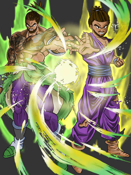 Together - Dragon Ball Team Portrait Illustration , Broly, Dragon Ball, Dragon Ball Team Portrait Illustration, Gohan, product:turn-me-saiyan, Together