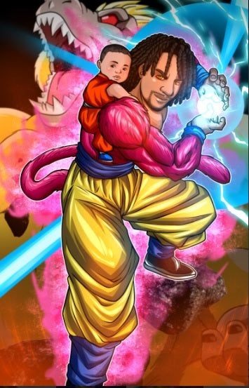 AER YOU READY - DRAGON BALL CUSTOM ARTWORK , Dragon Ball, Dragon Ball Anime Portrait, Dragon Ball Cartoon Illustration, Dragon Ball Custom Anime Portrait, Dragon Ball Custom Drawing, Dragon Ball Customized Portrait, Dragon Ball Digital Portraits, Dragon Ball Family Portrait Illustration, Dragon Ball Personalized Digital Portraits, Dragon Ball Portrait Illustration, Dragon Ball Super, Dragon Ball Z, Goku SS4, product:turn-me-saiyan