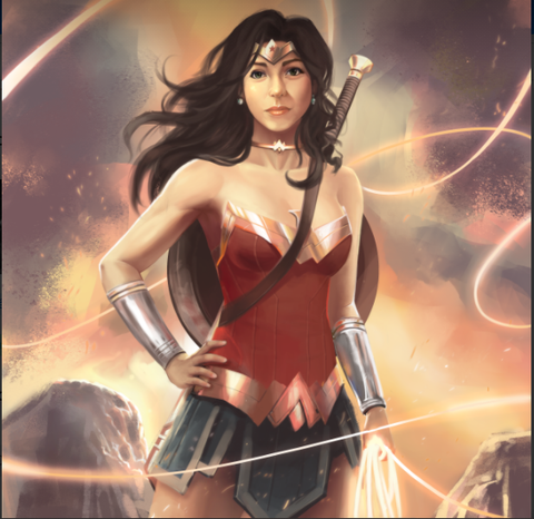 GREATERS POWER - WONDER WOMAN CUSTOM ARTWORK , Marvel Custom Anime Portrait, Marvel Custom Drawing, Marvel Hero, Marvel hero Customized Portrait, Marvel Personalized Digital Portraits, product:turn-me-marvel-hero-gold, Wonder Woman