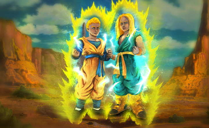 Get Ready - Dragon Ball Personalized Digital Portraits , Dragon Ball, Dragon Ball Personalized Digital Portraits, Get Ready, Goten, product:turn-me-saiyan, Trunks