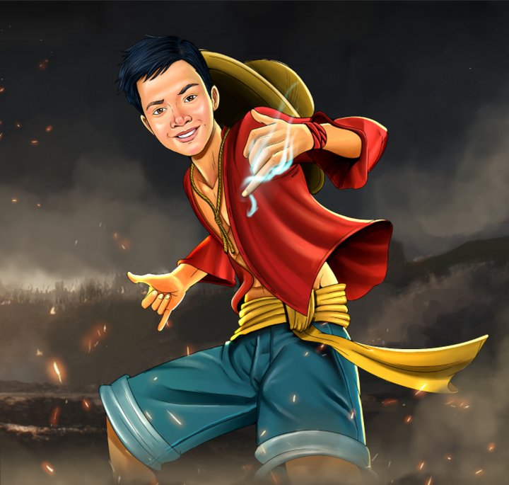 GONNA BE KING - ONE PIECE CUSTOM ARTWORK , Luffy, One Piece, One Piece Custom Drawing, One Piece Customized Portrait, One Piece Personalized Digital Portraits, product:turn-me-pirate