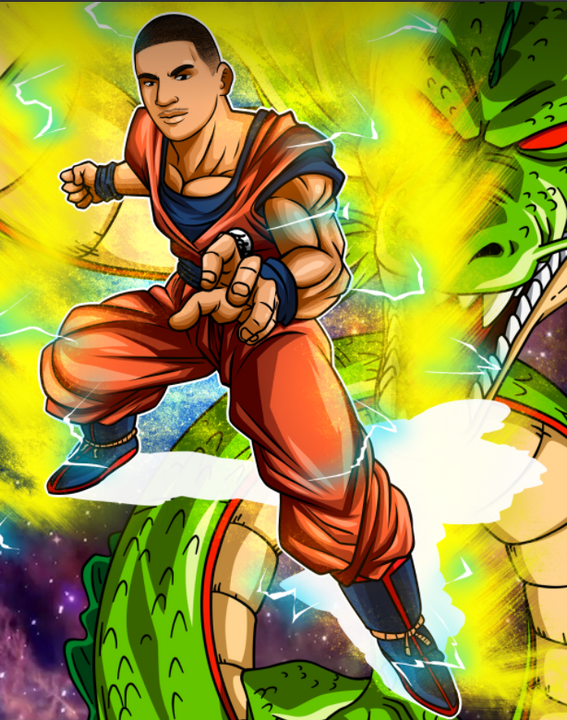 MY POWER - GOKU CUSTOM ARTWORK , Dragon Ball, Dragon Ball Anime Portrait, Dragon Ball Cartoon Illustration, Dragon Ball Z, Goku, product:turn-me-saiyan