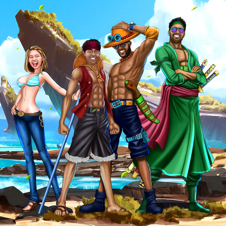 Same Dream - One Piece Custom Drawing , Ace, Luffy, Nami, One Piece, One Piece Custom Drawing, product:turn-me-pirate, Same Dream, Zoro