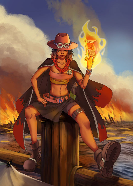 Fire Itself - One Piece Art From Photos , Ace, Fire Itself, One Piece, One Piece Art From Photos, product:turn-me-pirate