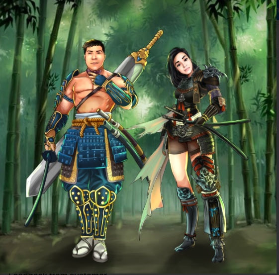 REMEMBER YOU STILL GOT ME - COUPLE CUSTOM ARTWORK , Couple Custom Drawing, Couple Portrait, Female ninja, ninja, ninja couple, product:turn-me-ninja