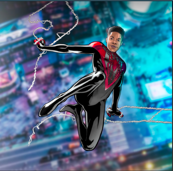 ABOVE ALL - SPIDERMAN CUSTOM PORTRAIT , Marvel Custom Anime Portrait, Marvel Custom Drawing, Marvel Hero, Marvel hero Customized Portrait, Marvel Personalized Digital Portraits, Miles Morales, product:turn-me-marvel-hero, Spiderman