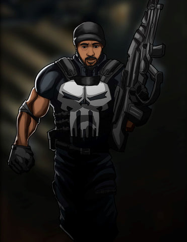 War Crime - The Punisher Digital Portraits , Marvel Hero, Marvel Universe, product:turn-me-marvel-hero, Punisher, The Punisher Digital Portraits, War Crime