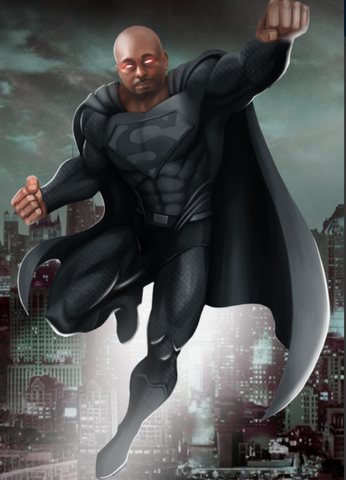 BLACK SUPERMAN - DC CUSTOM ARTWORK , Black Superman, DC Custom Drawing, DC Customized Portrait, DC hero, DC Universe, product:turn-me-dc-hero, Superman