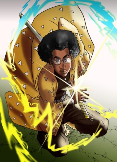 GET MY ACT TOGETHER - DEMON SLAYER ZENITSU ARTWORK , Demon Slayer, Kimetsu no Yaiba, Kimetsu no Yaiba Custom Anime Portrait, Kimetsu no Yaiba Custom Drawing, product:turn-me-demon-slayer, Zenitsu