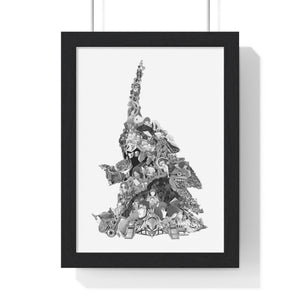 EVA 01 BLACK & WHITE FRAMED POSTER EVA 01 BLACK & WHITE FRAMED POSTER