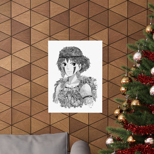 PRINCESS MONONOKE BLACK & WHITE POSTER PRINCESS MONONOKE BLACK & WHITE POSTER