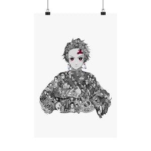 TANJIRO BLACK & WHITE POSTER (Colored Eyes) TANJIRO BLACK & WHITE POSTER (Colored Eyes)