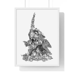 EVA 01 BLACK & WHITE FRAMED POSTER EVA 01 BLACK & WHITE FRAMED POSTER