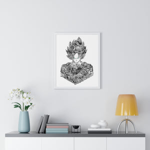 GOKU BLACK & WHITE FRAMED POSTER (with colored eyes) GOKU BLACK & WHITE FRAMED POSTER (with colored eyes)