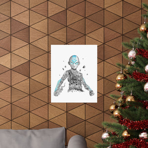 AANG BLACK & WHITE POSTER (Colored Eyes And Arms) AANG BLACK & WHITE POSTER (Colored Eyes And Arms)