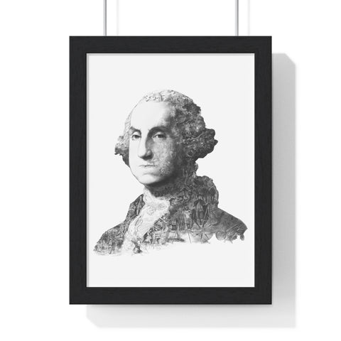 GEORGE WASHINGTON BLACK & WHITE FRAMED POSTER