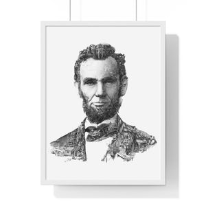 ABRAHAM LINCOLN BLACK & WHITE FRAMED POSTER ABRAHAM LINCOLN BLACK & WHITE FRAMED POSTER