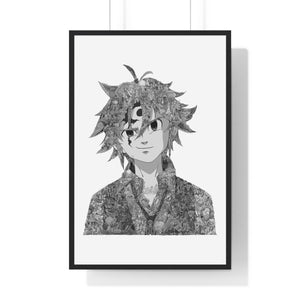 MELIODAS BLACK & WHITE FRAMED POSTER MELIODAS BLACK & WHITE FRAMED POSTER