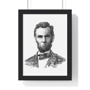 ABRAHAM LINCOLN BLACK & WHITE FRAMED POSTER ABRAHAM LINCOLN BLACK & WHITE FRAMED POSTER