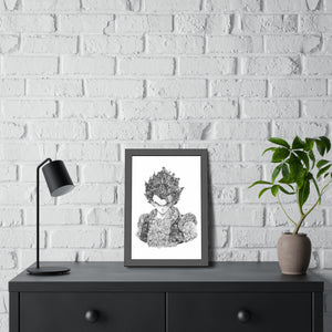 GOGETA BLACK & WHITE FRAMED POSTER GOGETA BLACK & WHITE FRAMED POSTER