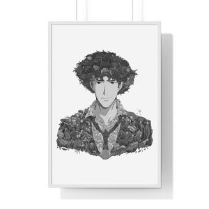 SPIKE SPIEGEL BLACK & WHITE FRAMED POSTER SPIKE SPIEGEL BLACK & WHITE FRAMED POSTER