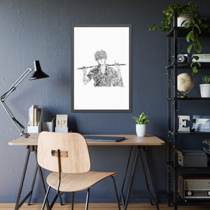 GINTOKI BLACK & WHITE FRAMED POSTER GINTOKI BLACK & WHITE FRAMED POSTER