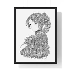 FRIEREN BLACK & WHITE FRAMED POSTER FRIEREN BLACK & WHITE FRAMED POSTER