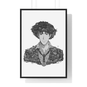 SPIKE SPIEGEL BLACK & WHITE FRAMED POSTER SPIKE SPIEGEL BLACK & WHITE FRAMED POSTER
